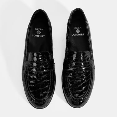  Kadın Siyah DesaComfort Dolgu Topuklu Deri Ayakkabı