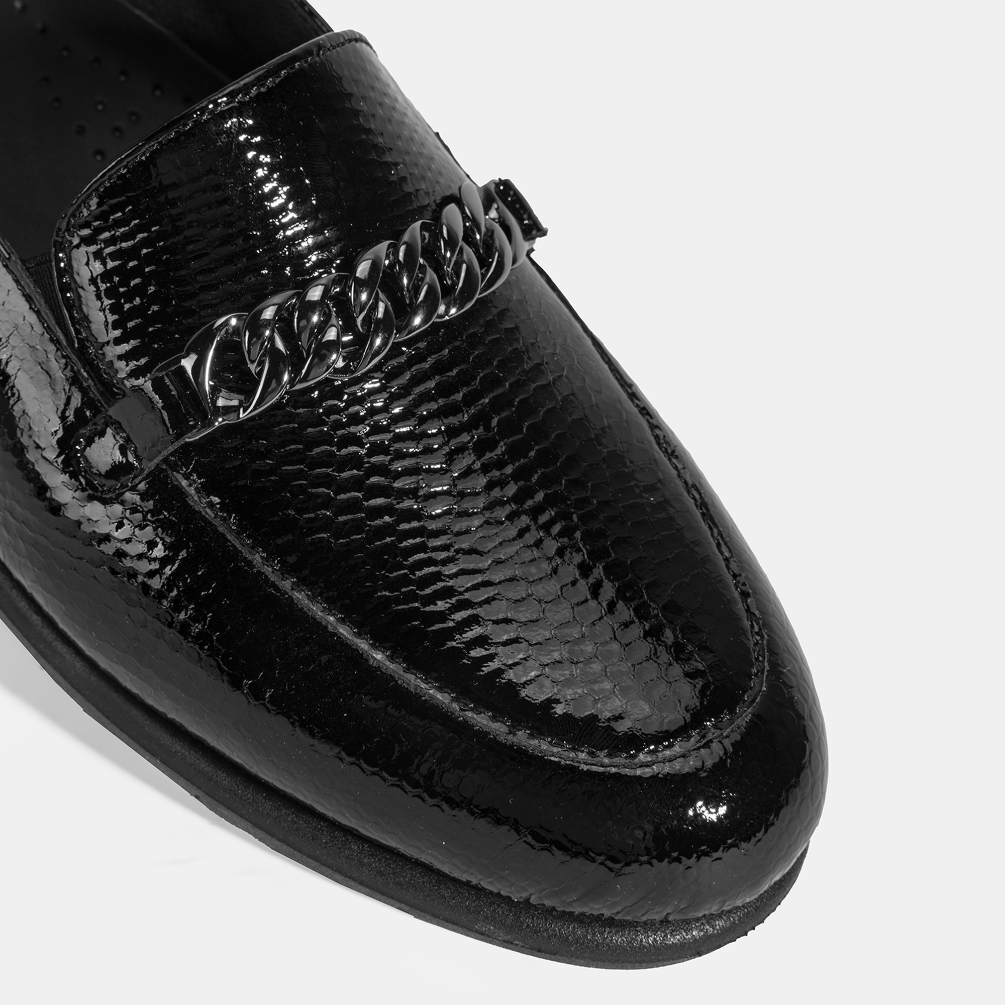 Kadın Siyah Kroko Baskılı DesaComfort Deri Ayakkabı