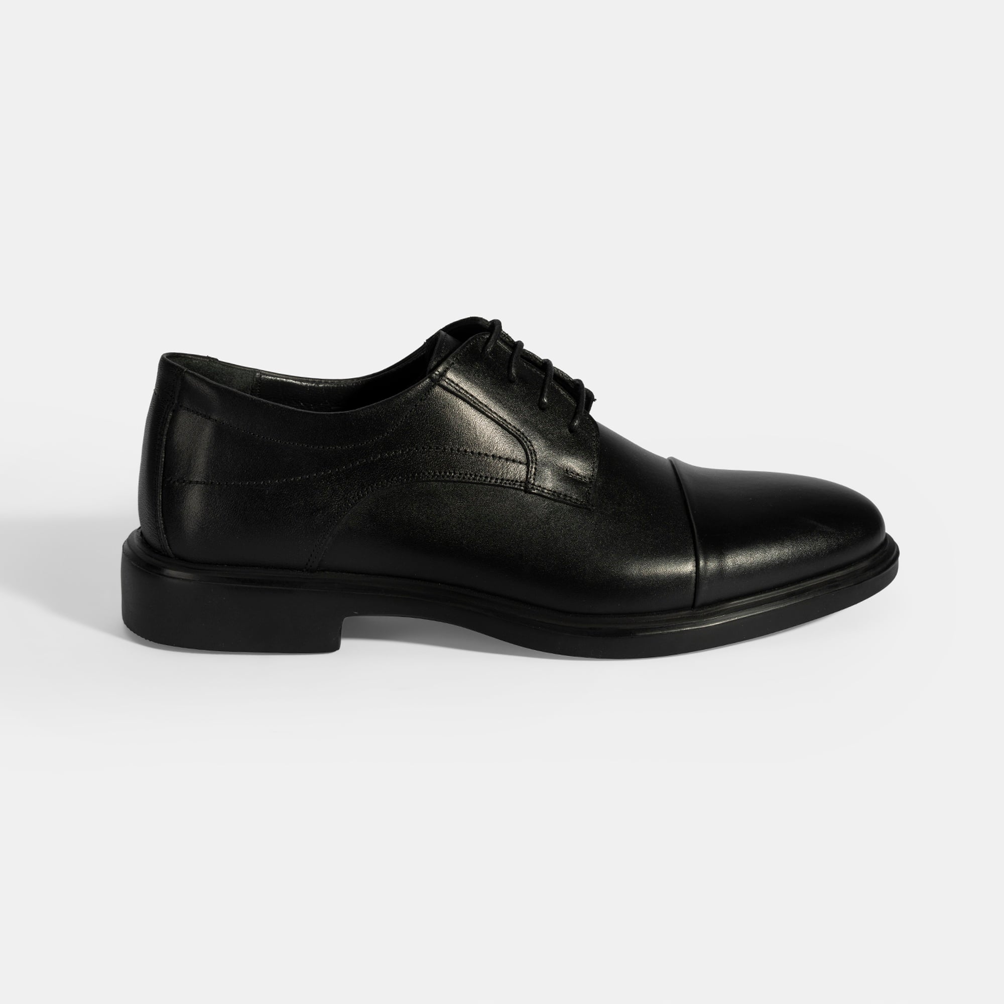 Erkek Siyah Bağcıklı Deri Klasik Ayakkabı