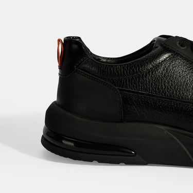  Erkek Siyah Bağcıklı Deri Günlük Ayakkabı