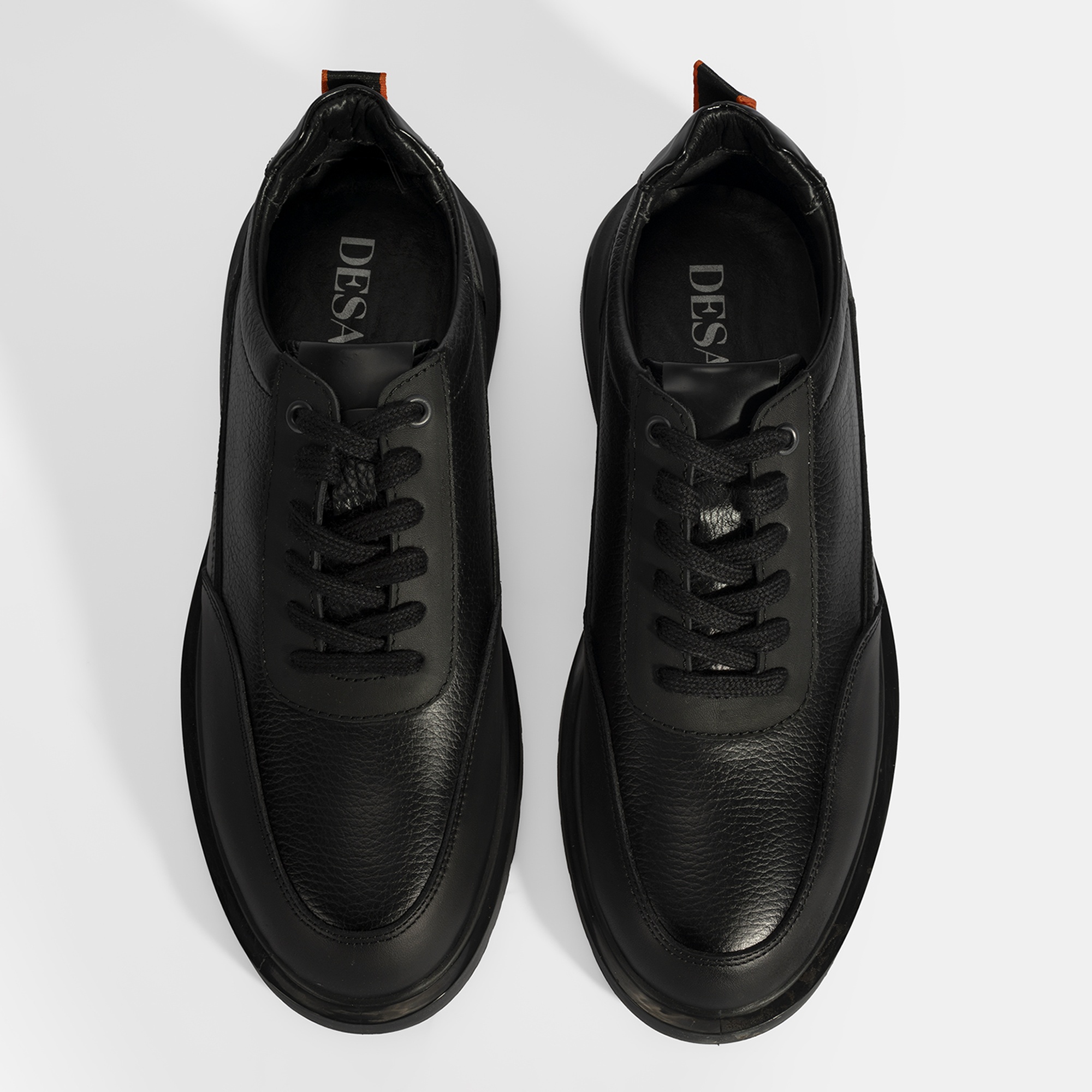 Erkek Siyah Bağcıklı Deri Günlük Ayakkabı