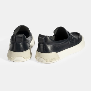  Erkek Lacivert Deri Loafer