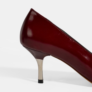  Kadın Bordo Deri Stiletto