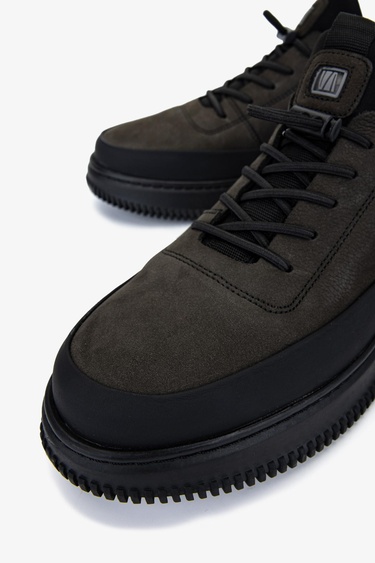  Valmenti Erkek Hakiki Deri Gri Casual Ayakkabı