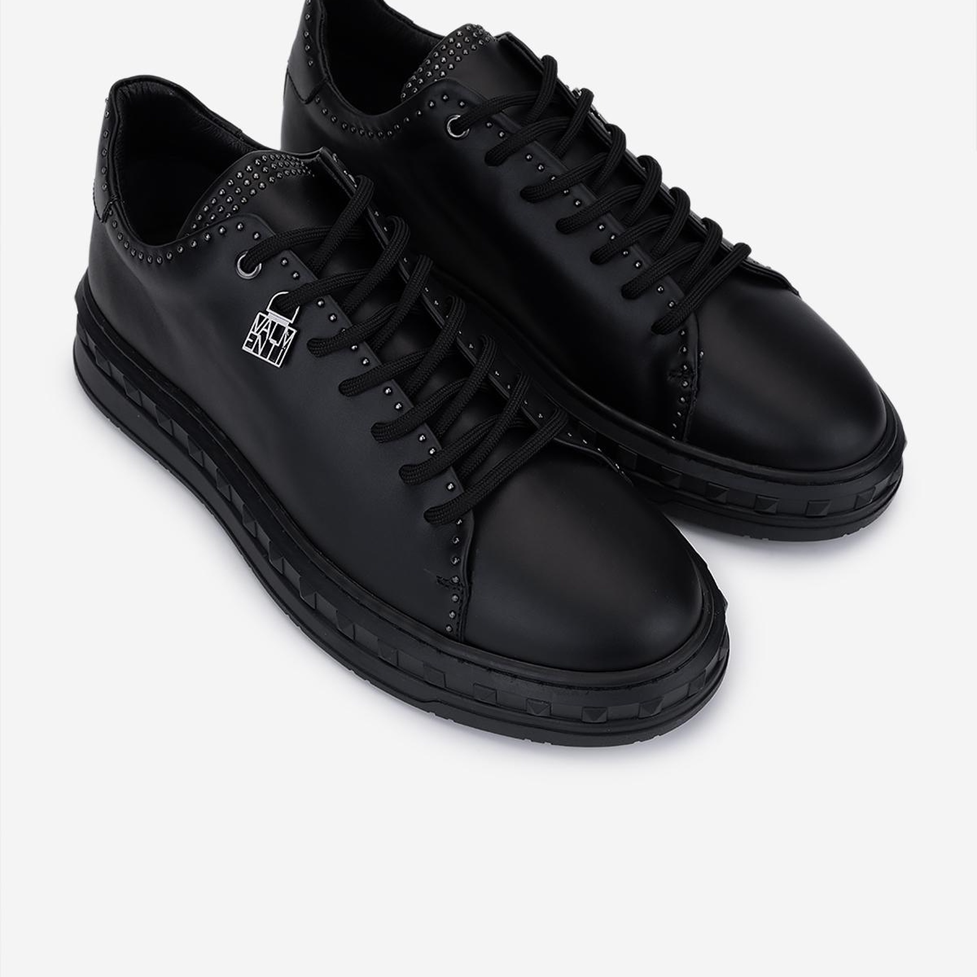 Valmenti Erkek Siyah Hakiki Deri Sneakers & Spor Ayakkabı