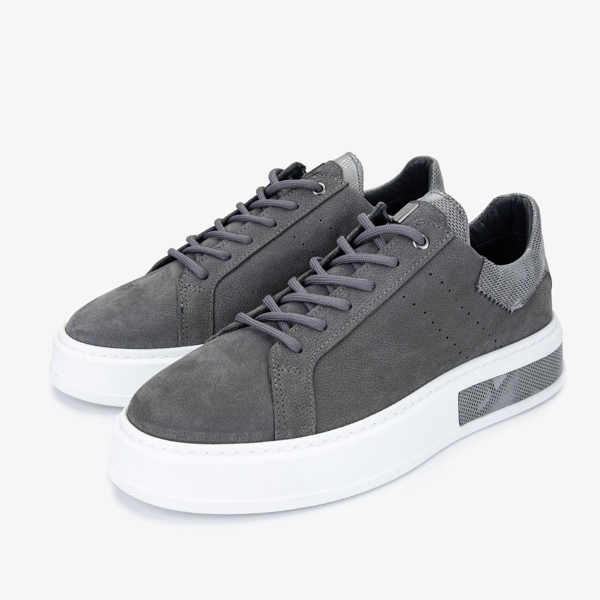 Valmenti Erkek Gri Hakiki Deri Sneakers & Spor Ayakkabı