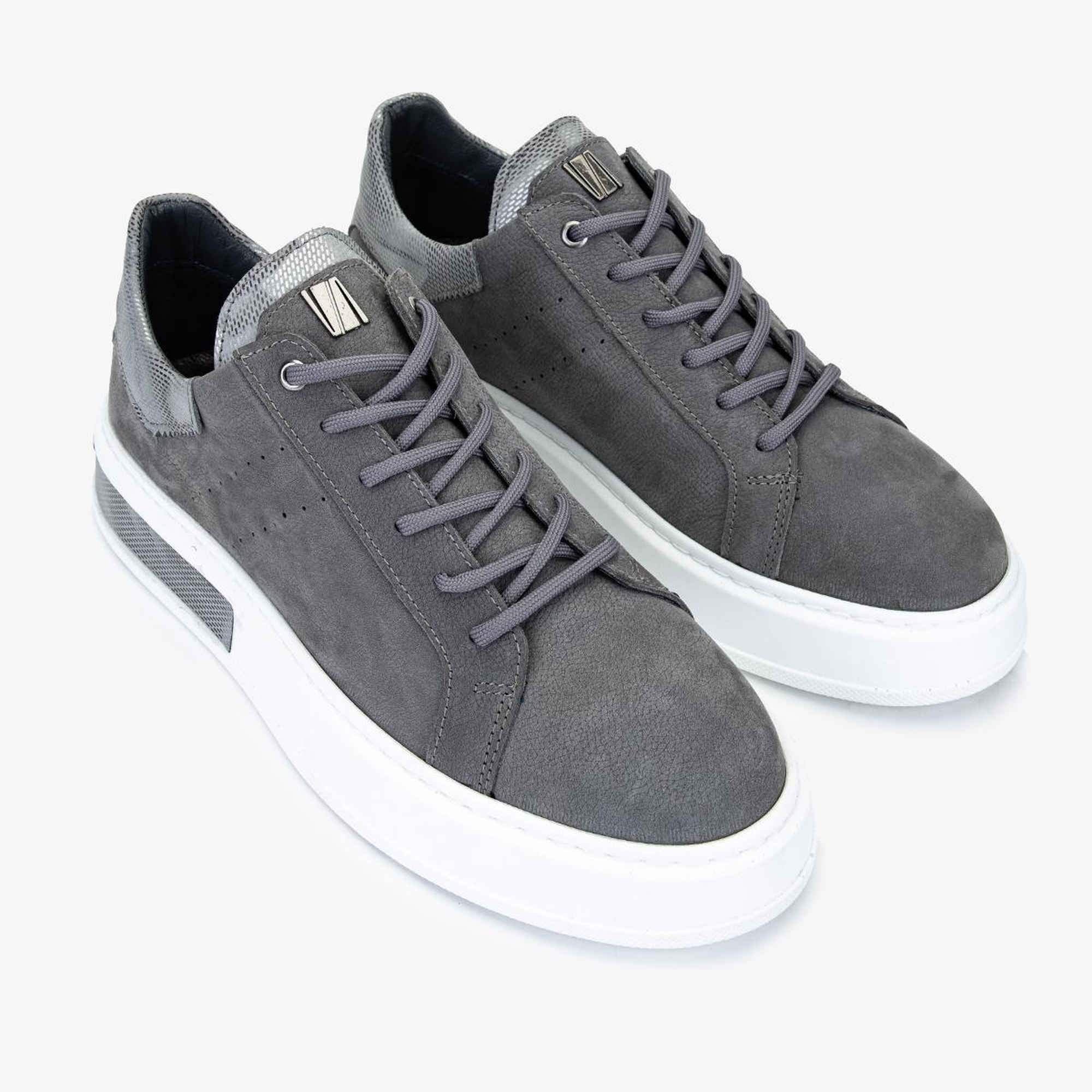 Valmenti Erkek Gri Hakiki Deri Sneakers & Spor Ayakkabı