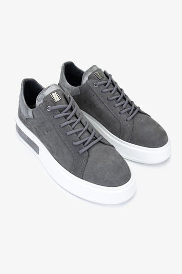  Valmenti Erkek Gri Hakiki Deri Sneakers & Spor Ayakkabı