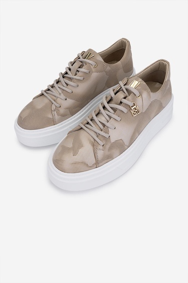  Valmenti Erkek Bej Hakiki Deri Sneakers & Spor Ayakkabı