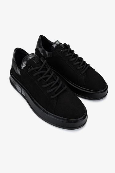  Valmenti Erkek Siyah Hakiki Deri Sneakers & Spor Ayakkabı