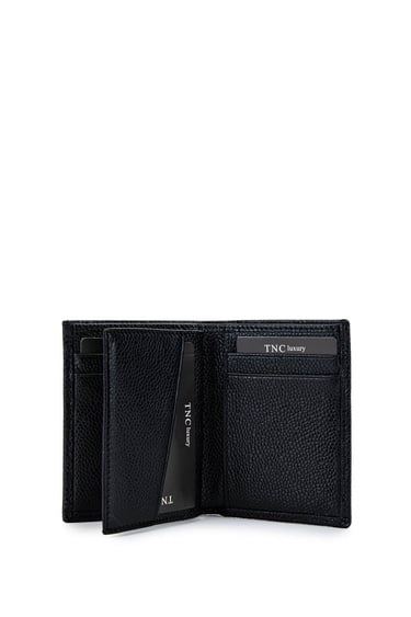  Tamer Tanca Erkek Hakiki Deri Siyah Floter Kartlık