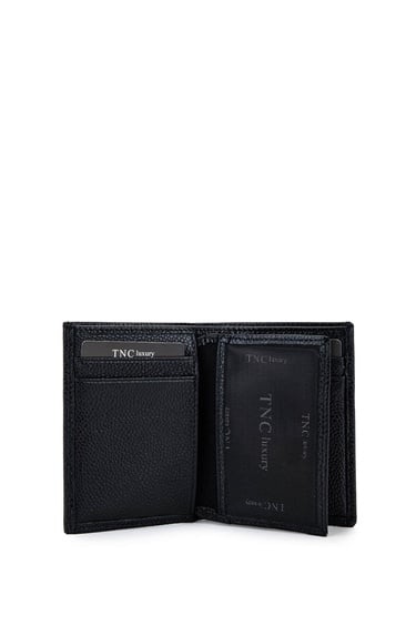  Tamer Tanca Erkek Hakiki Deri Siyah Floter Kartlık