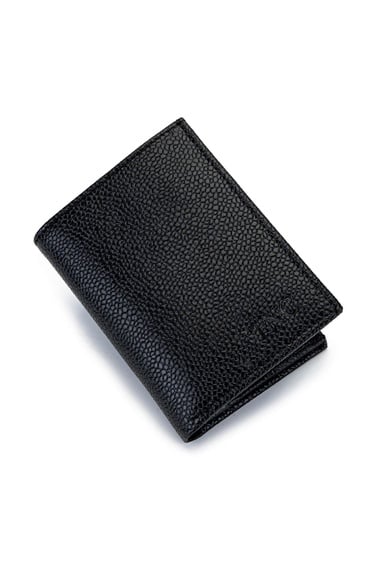  Tamer Tanca Erkek Hakiki Deri Siyah Floter Kartlık