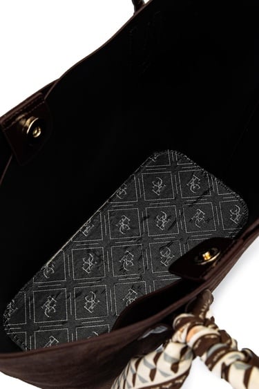  Tamer Tanca Kadın Suni Deri Kahverengi Süet Kol Çantası