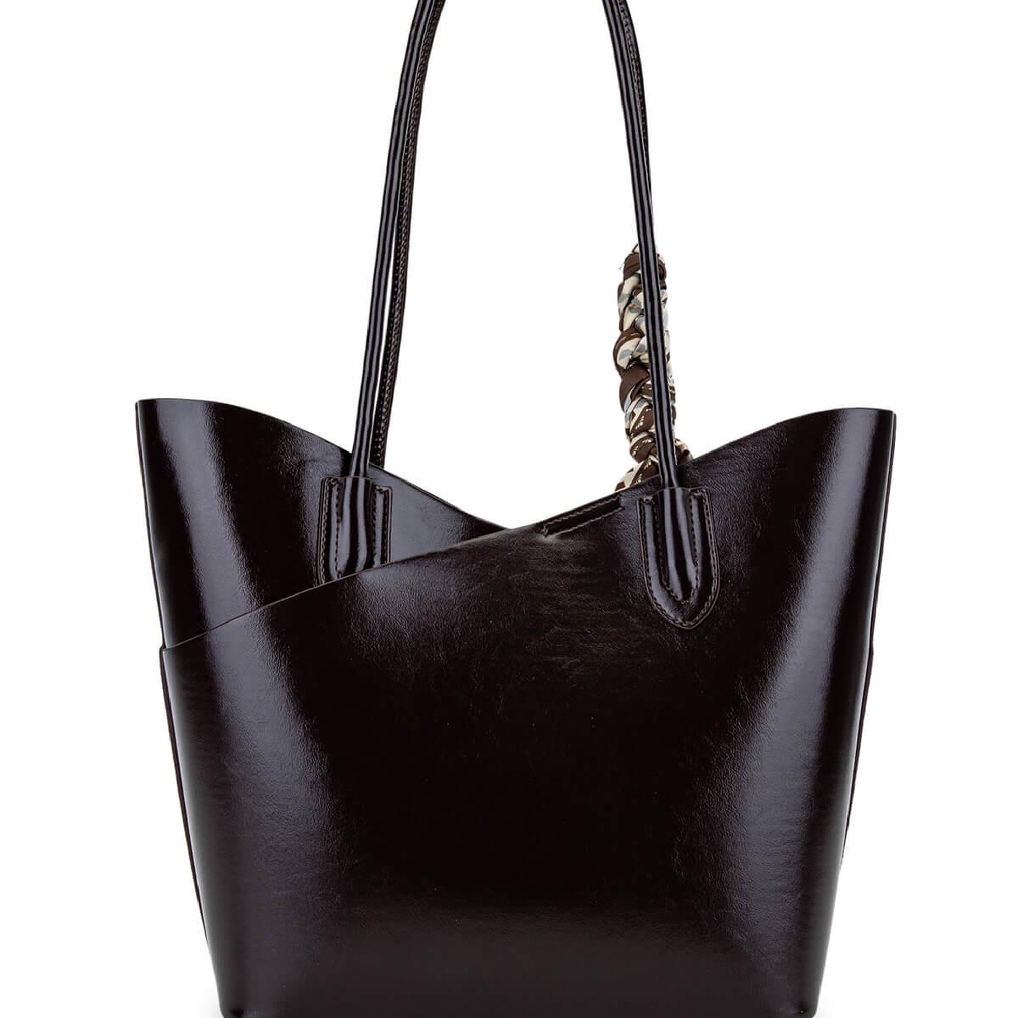 Tamer Tanca Kadın Suni Deri Kahverengi Süet Kol Çantası