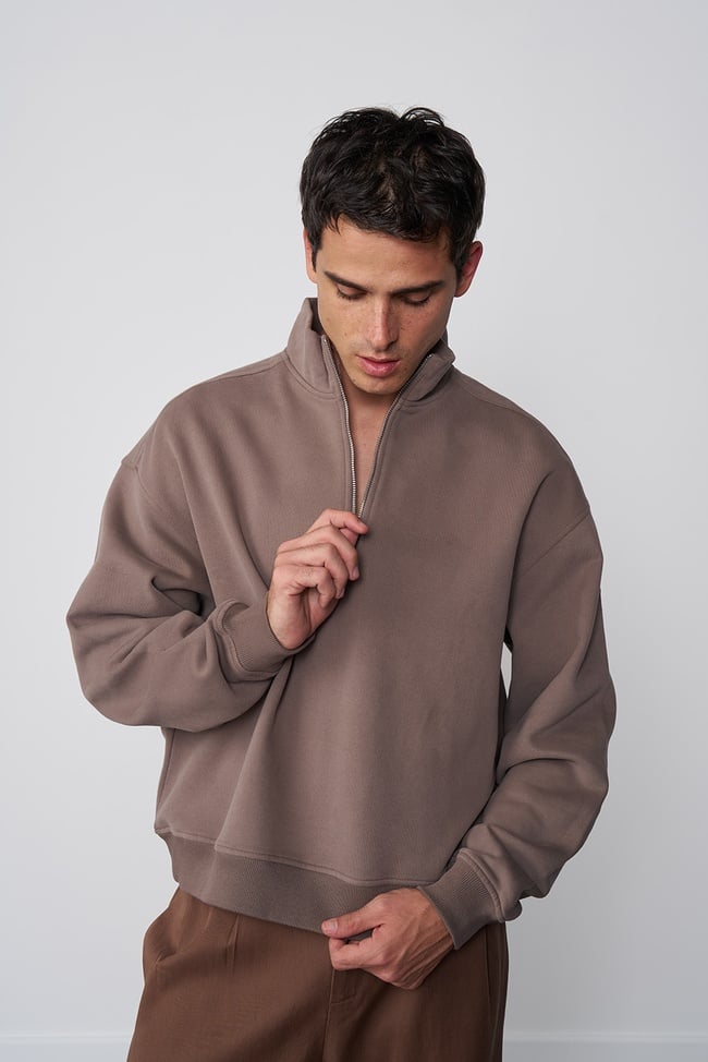  Dik Yaka Oversize Sweatshirt