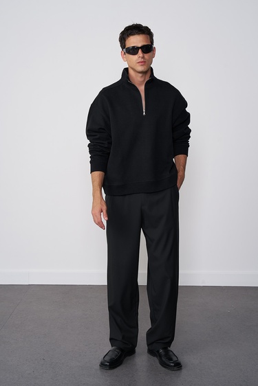  Dik Yaka Oversize Sweatshirt