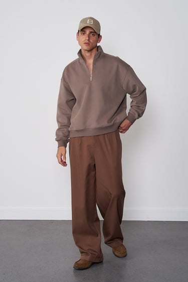  Dik Yaka Oversize Sweatshirt