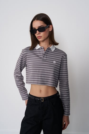  Uzun Kollu Polo Yaka Bluz