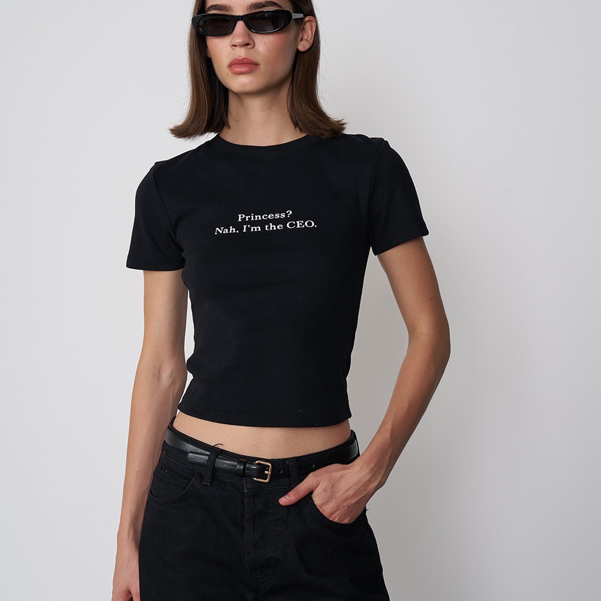 Baskılı Crop Tshirt