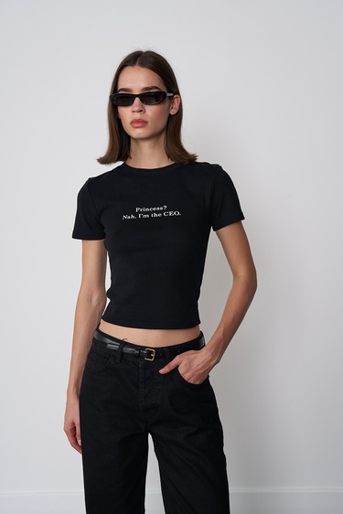  Baskılı Crop Tshirt