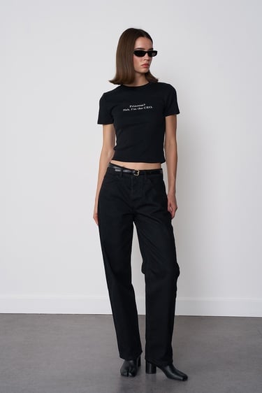  Baskılı Crop Tshirt