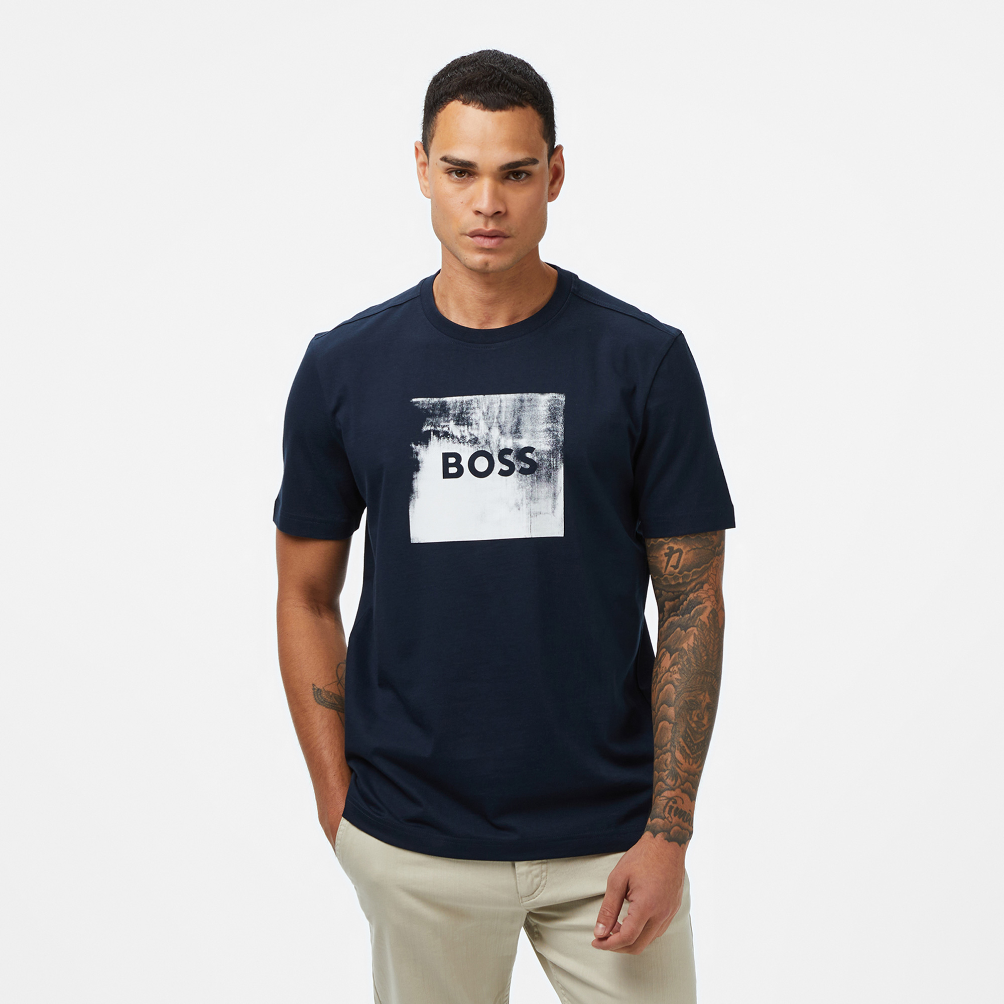  Boss Wheel Erkek Koyu Mavi T-Shirt