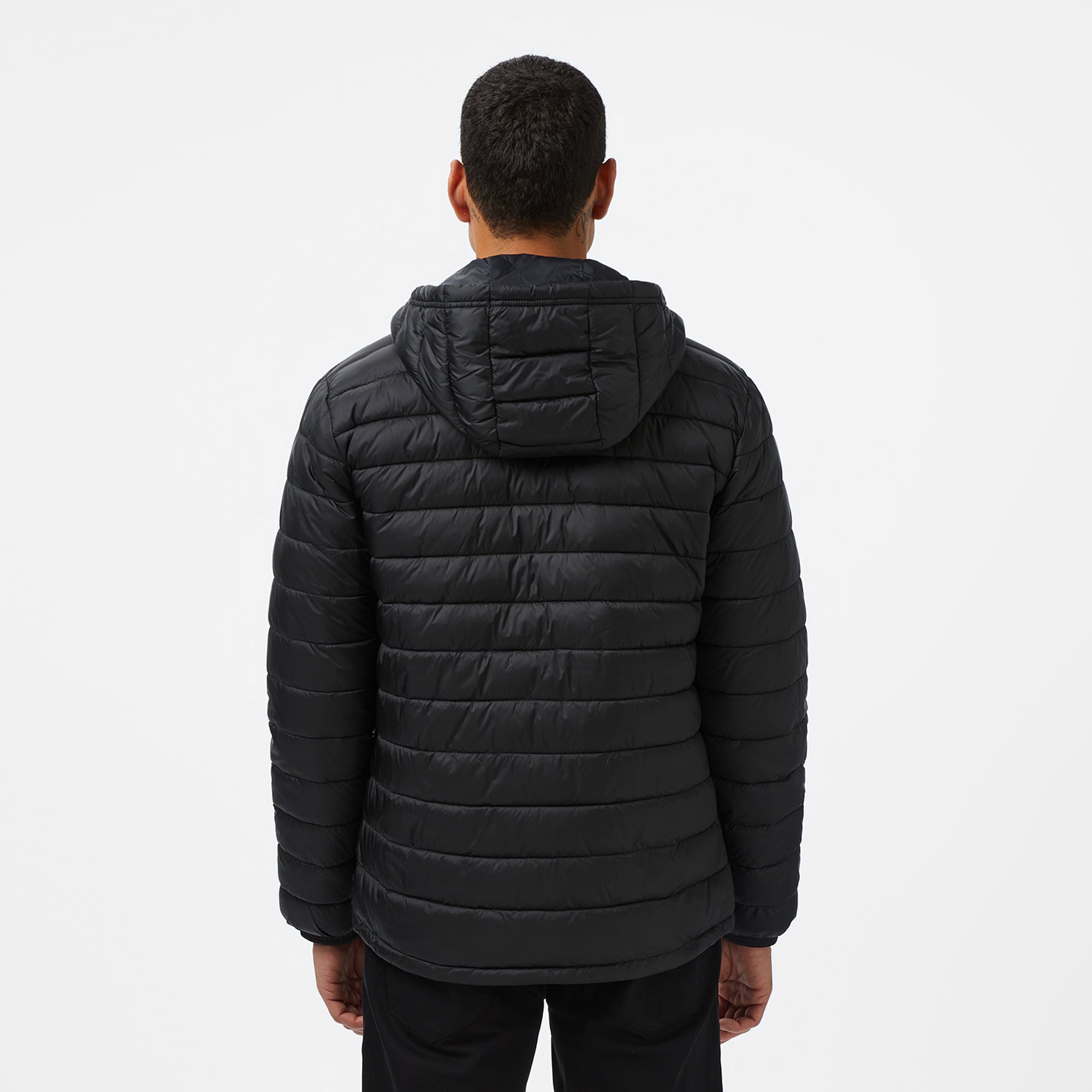 Guess Hooded Puffer Erkek Siyah Mont