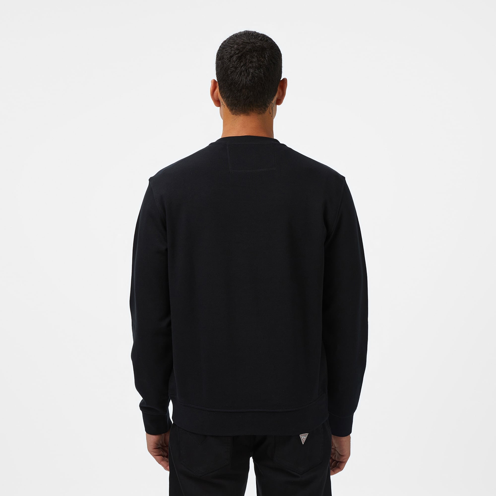 Guess Triangle Erkek Siyah Sweatshirt