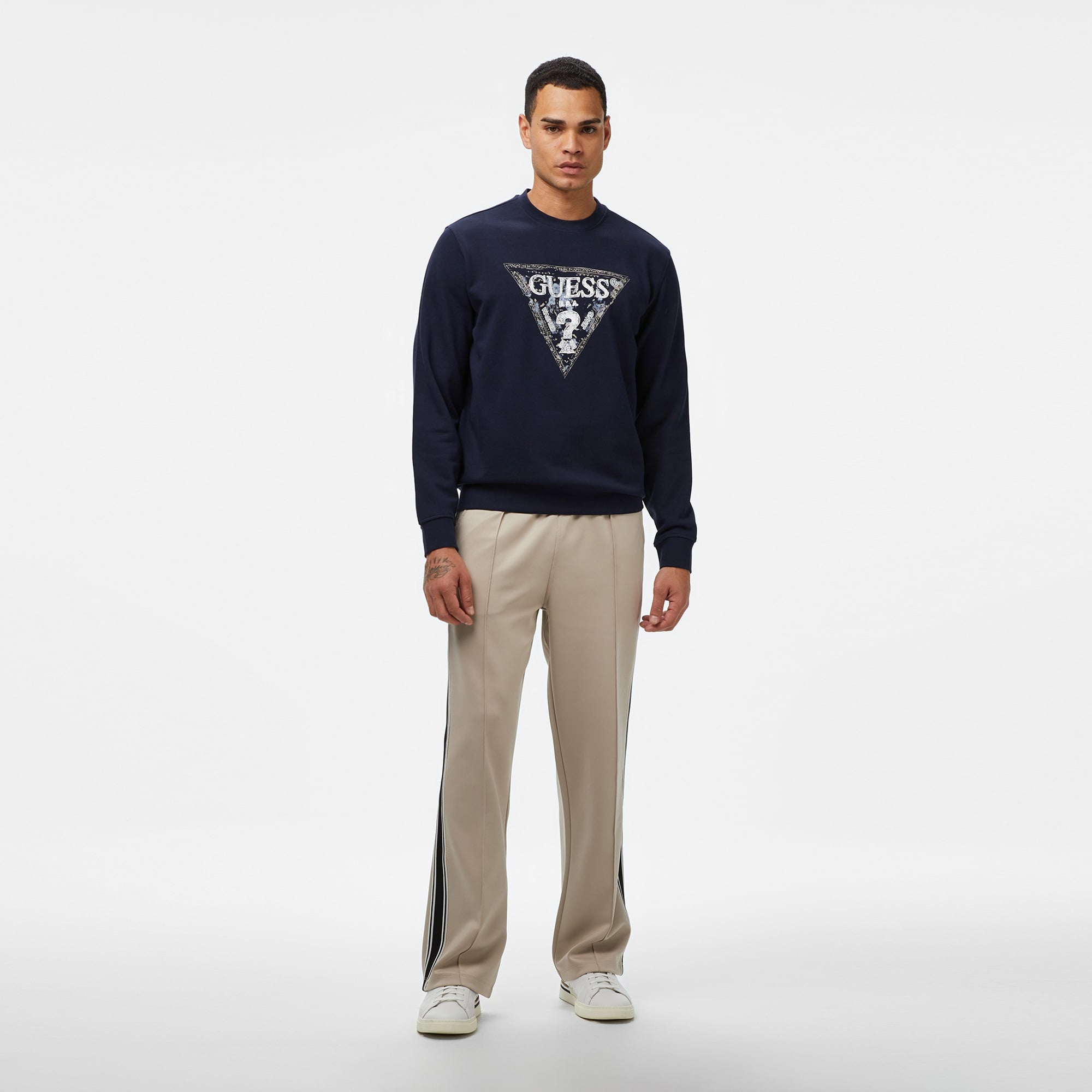 Guess Triangle Erkek Lacivert Sweatshirt