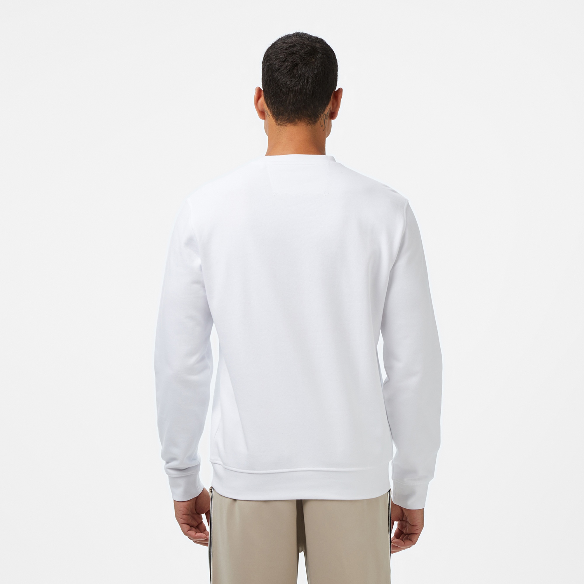 Guess Triangle Erkek Beyaz Sweatshirt