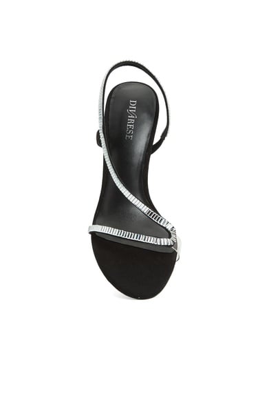  Divarese Kadın Siyah Taşlı Sandalet