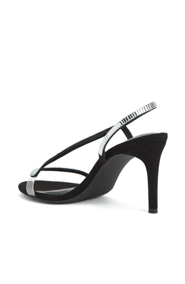  Divarese Kadın Siyah Taşlı Sandalet