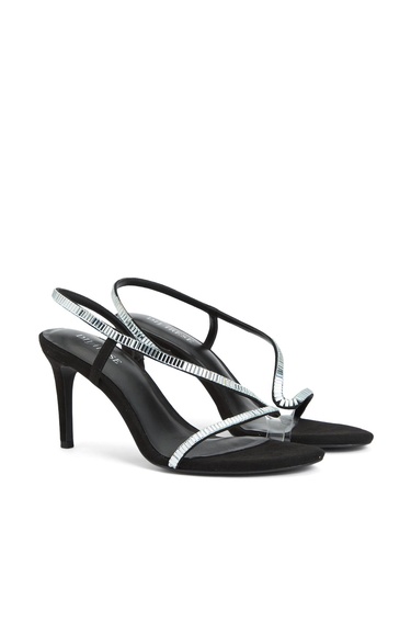  Divarese Kadın Siyah Taşlı Sandalet