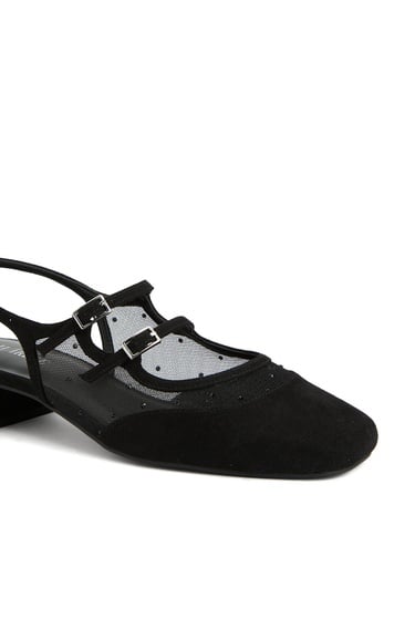  Divarese Kadın Siyah Tül Detaylı Babet