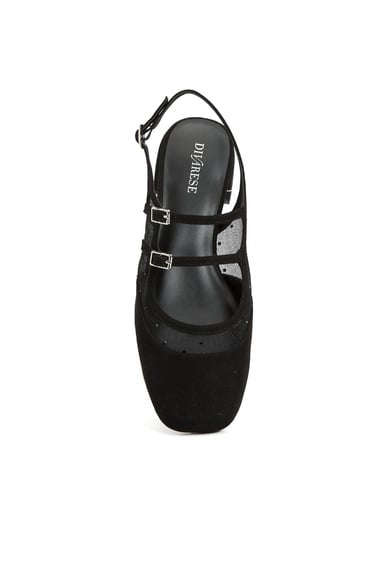  Divarese Kadın Siyah Tül Detaylı Babet