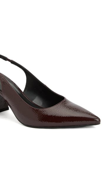  Divarese Kadın Bordo Deri Topuklu Ayakkabı