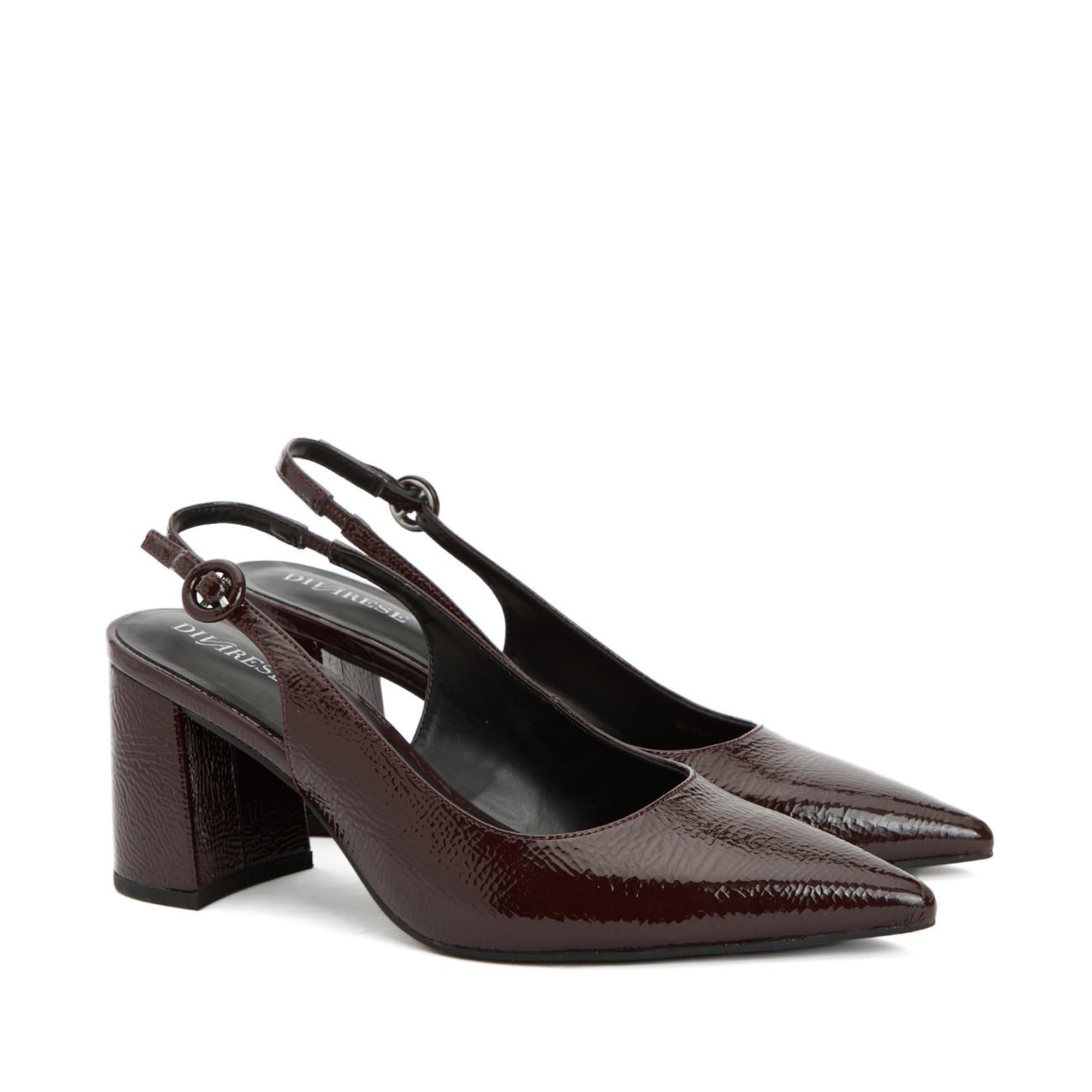 Divarese Kadın Bordo Deri Topuklu Ayakkabı