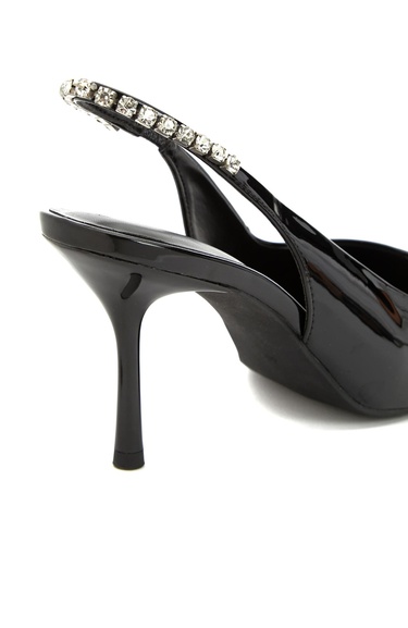  Divarese Kadın Siyah Taşlı Topuklu Ayakkabı