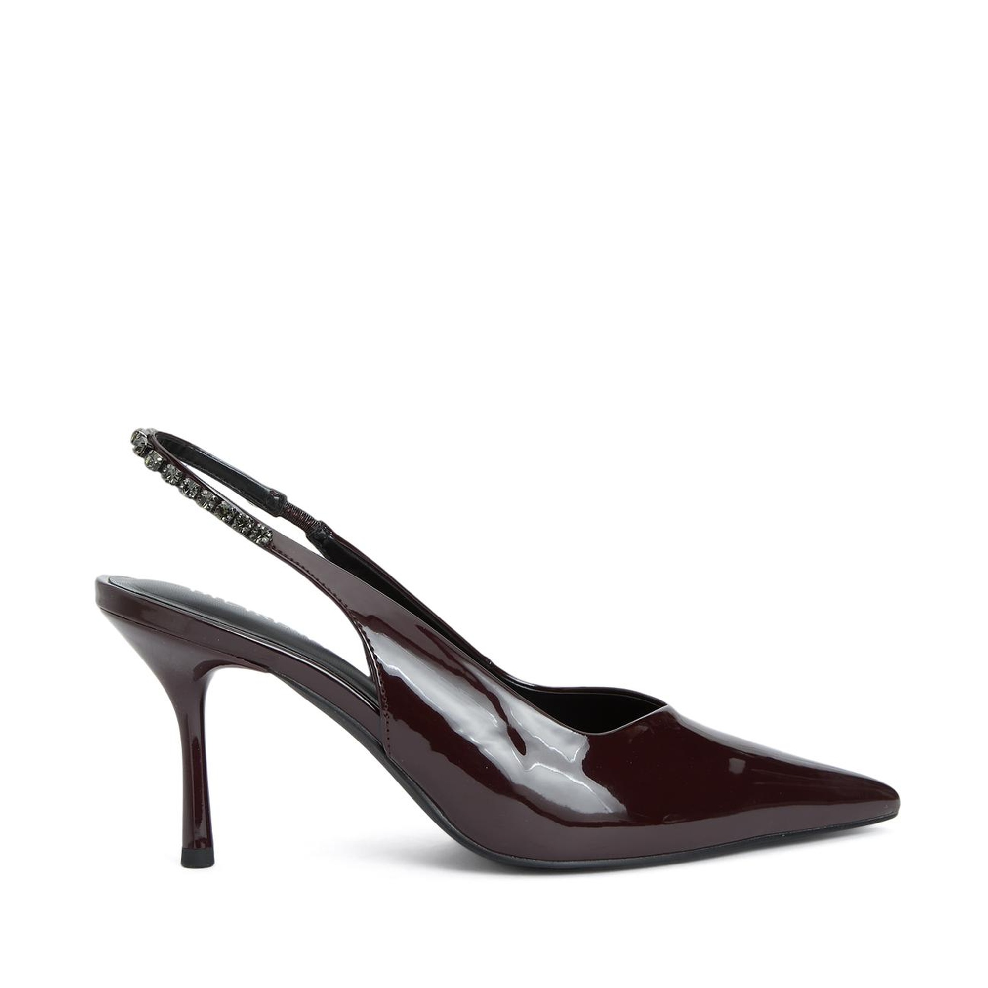 Divarese Kadın Bordo Taşlı Topuklu Ayakkabı