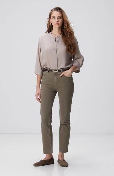  Network Kadın Bej Yün Karışımlı Gömlek