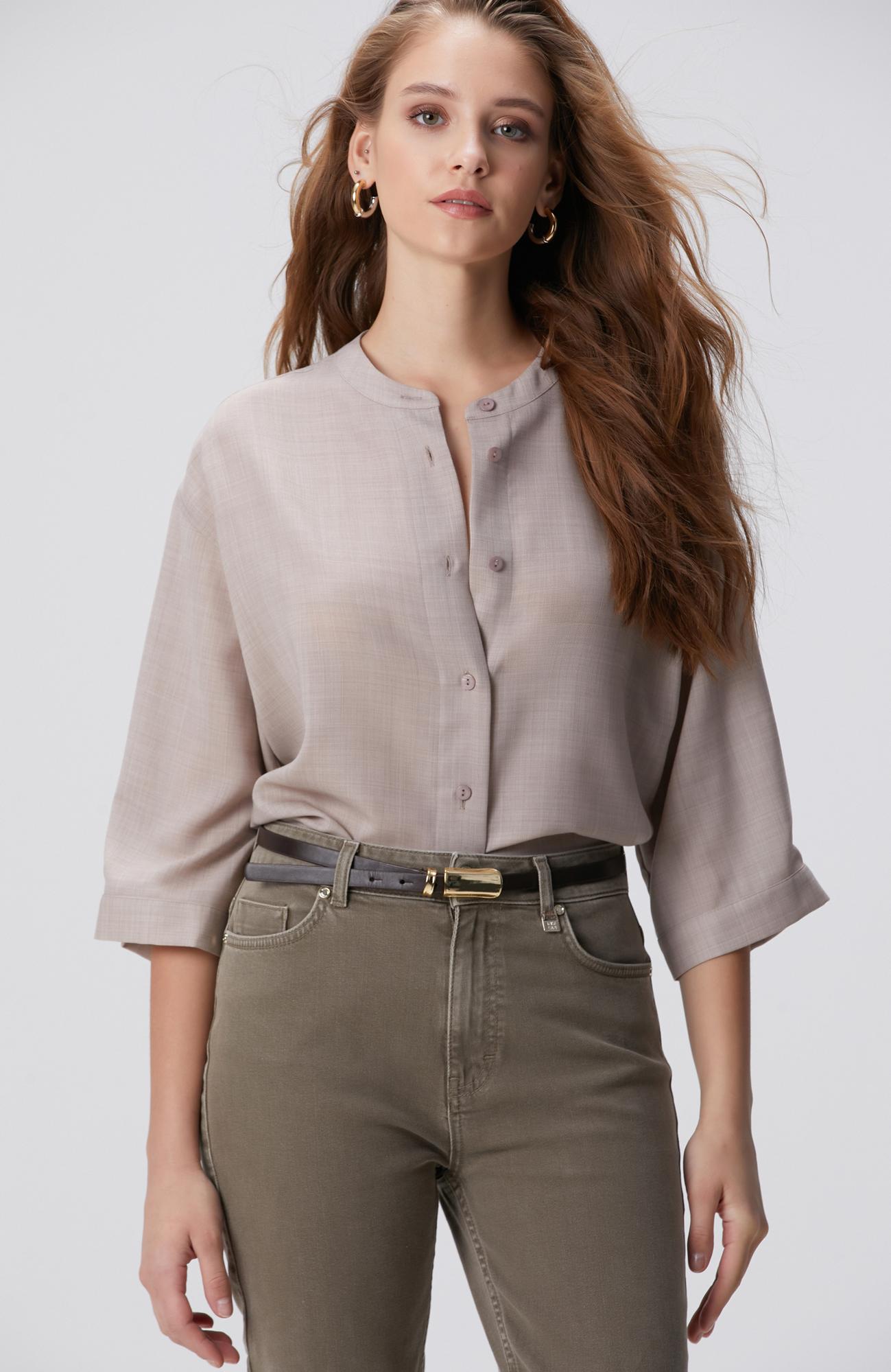  Network Kadın Bej Yün Karışımlı Gömlek