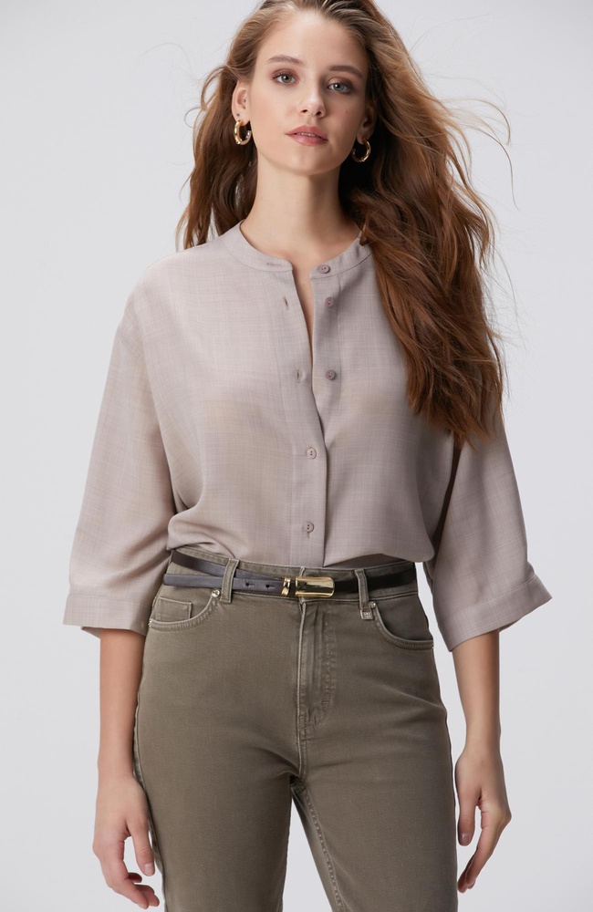  Network Kadın Bej Yün Karışımlı Gömlek