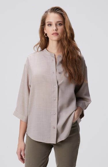  Network Kadın Bej Yün Karışımlı Gömlek