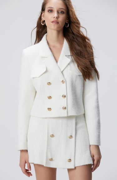  Network Kadın Kırık Beyaz Ceket