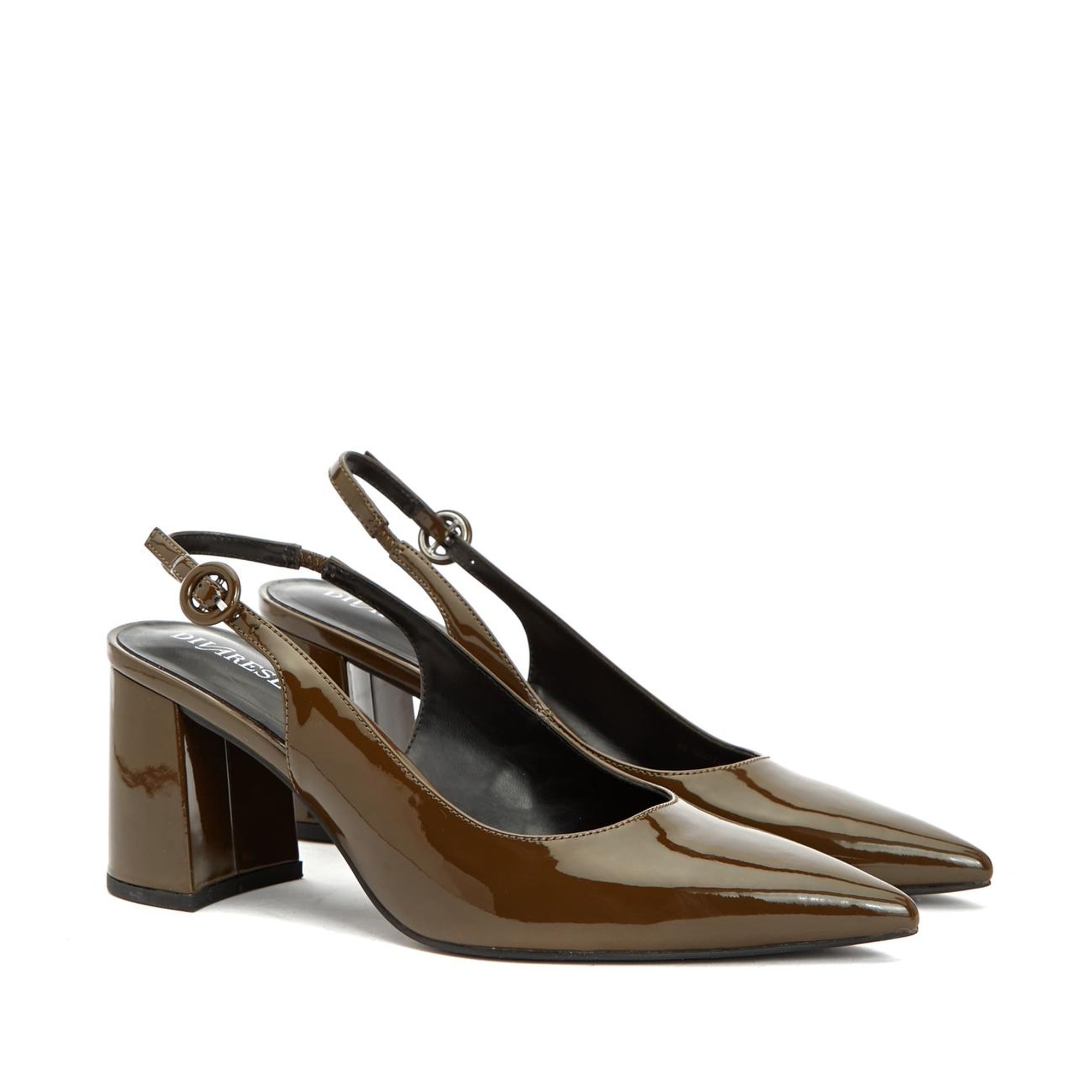 Divarese Kadın Haki Bantlı Topuklu Ayakkabı