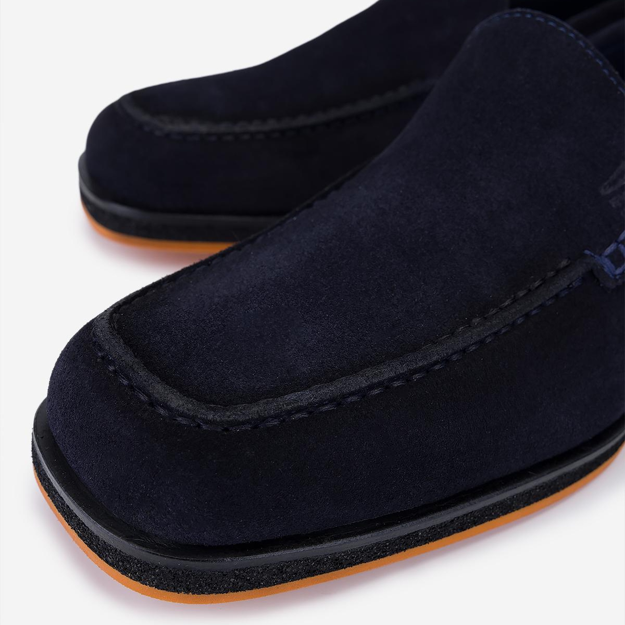 Valmenti Erkek Hakiki Deri Lacivert Süet Loafer Ayakkabı