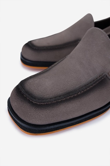  Valmenti Erkek Hakiki Deri Vizon Süet Loafer Ayakkabı