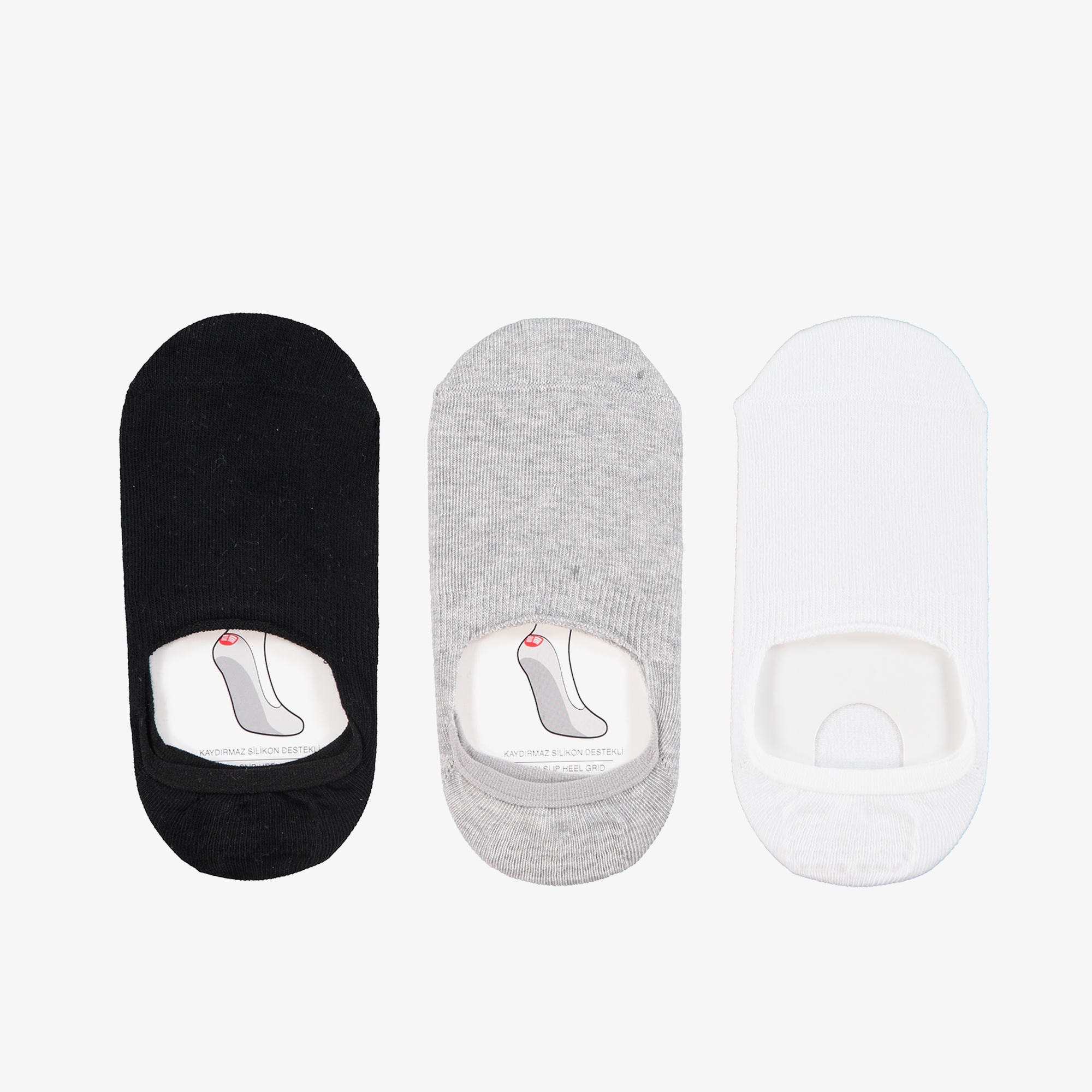 UNITED4 Classic Siyah/Gri/Beyaz 3lü Unisex Siyah Çorap