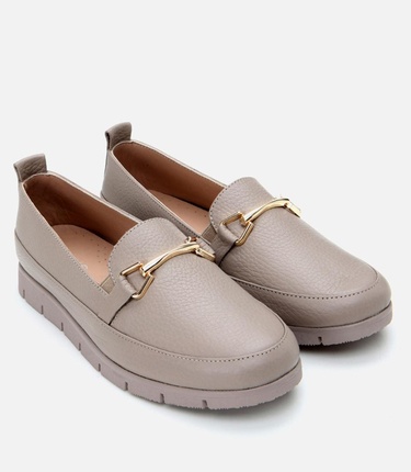  Kadın Deri Vizon Tokalı Loafer